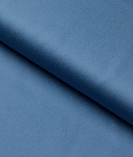 Reid & Taylor  Giza Cotton Solids Shirt or Kurta Pajama Fabric (Celestial Blue) - Image 4