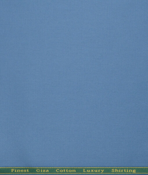Reid & Taylor  Giza Cotton Solids Shirt or Kurta Pajama Fabric (Celestial Blue) - Image 5