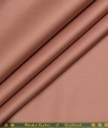 Reid & Taylor Giza Cotton Solids Shirt or Kurta Pajama Fabric (Coral Orange)