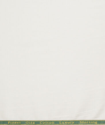 Reid & Taylor  Giza Cotton Solids Shirt or Kurta Pajama Fabric (Cream) - Image 4