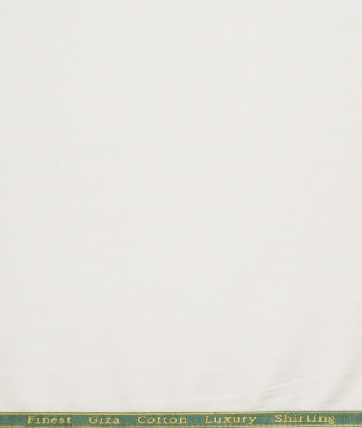 Reid & Taylor  Giza Cotton Solids Shirt or Kurta Pajama Fabric (Cream) - Image 4