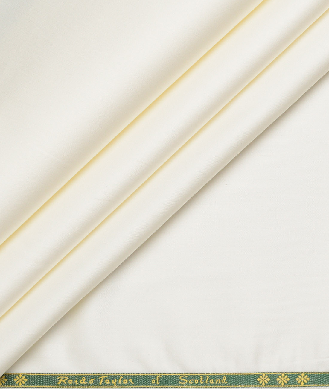 Reid & Taylor Giza Cotton Solids Shirt or Kurta Pajama Fabric (Cream) - Image 1