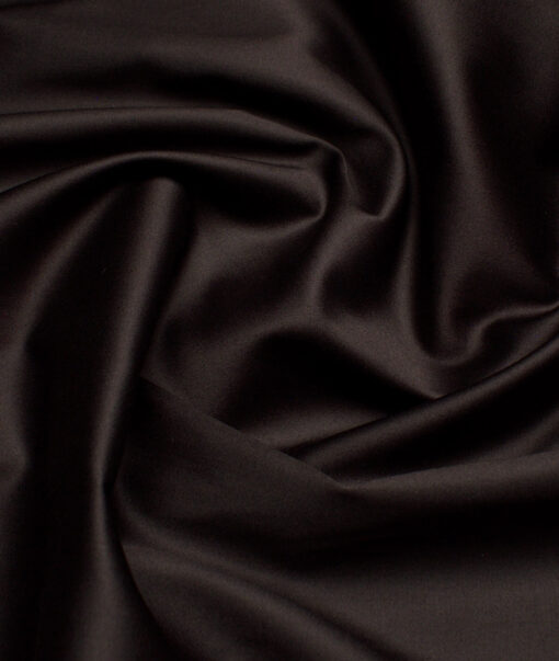 Reid & Taylor  Giza Cotton Solids Shirt or Kurta Pajama Fabric (Dark Chocolate Brown) - Image 3