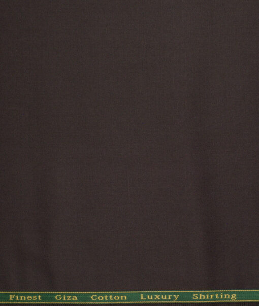Reid & Taylor  Giza Cotton Solids Shirt or Kurta Pajama Fabric (Dark Chocolate Brown) - Image 5