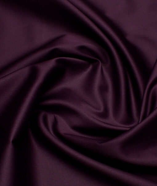Reid & Taylor  Giza Cotton Solids Shirt or Kurta Pajama Fabric (Dark Purple) - Image 3