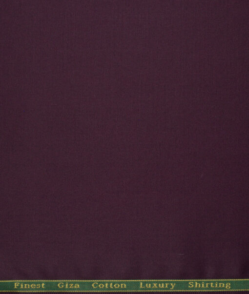 Reid & Taylor  Giza Cotton Solids Shirt or Kurta Pajama Fabric (Dark Purple) - Image 5