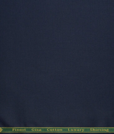 Reid & Taylor  Giza Cotton Solids Shirt or Kurta Pajama Fabric (Dark Royal Blue) - Image 5
