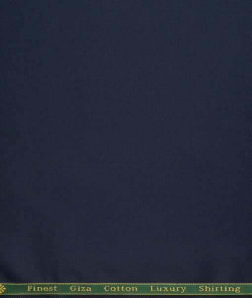 Reid & Taylor  Giza Cotton Solids Shirt or Kurta Pajama Fabric (Dark Royal Blue) - Image 5