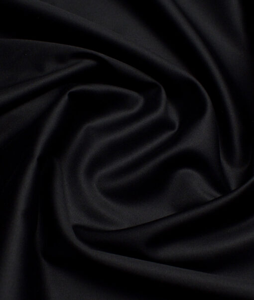 Reid & Taylor  Giza Cotton Solids Shirt or Kurta Pajama Fabric (Jet Black) - Image 3