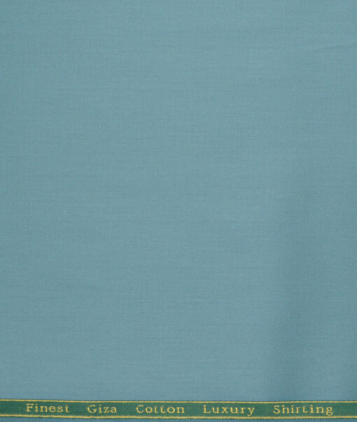 Reid & Taylor  Giza Cotton Solids Shirt or Kurta Pajama Fabric (Light Sea Green) - Image 5