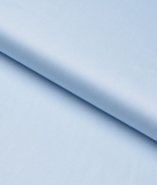 Reid & Taylor  Giza Cotton Solids Shirt or Kurta Pajama Fabric (Sky Blue) - Image 4