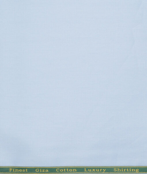 Reid & Taylor  Giza Cotton Solids Shirt or Kurta Pajama Fabric (Sky Blue) - Image 5