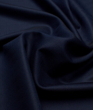 Soktas 2 Ply 100's Giza Cotton Striped Shirting Fabric (Dark Blue)