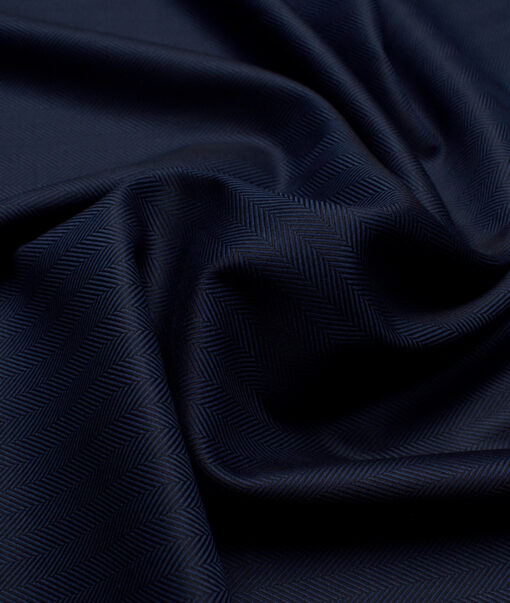 Soktas 2 Ply 100's Giza Cotton Striped Shirting Fabric (Dark Blue)
