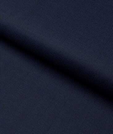 Soktas 2 Ply 100's Giza Cotton Striped Shirting Fabric (Dark Blue)