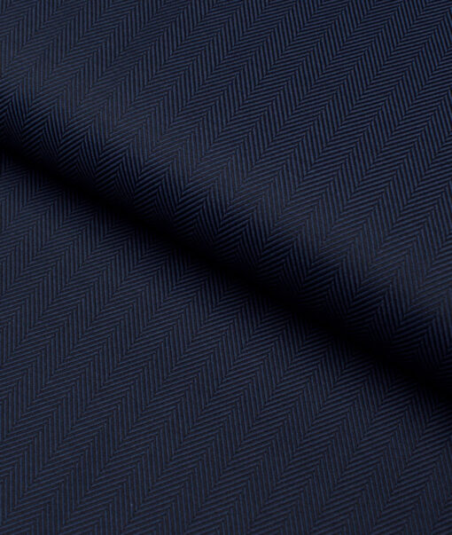 Soktas 2 Ply 100's Giza Cotton Striped Shirting Fabric (Dark Blue)