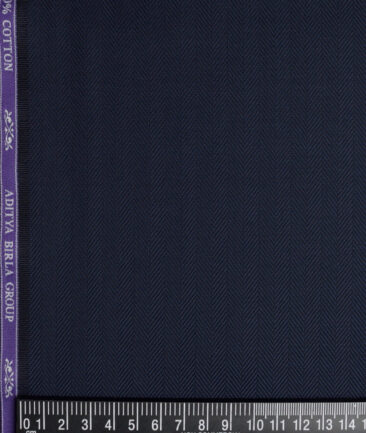 Soktas 2 Ply 100's Giza Cotton Striped Shirting Fabric (Dark Blue)