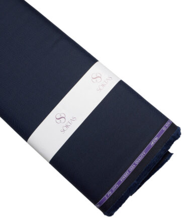 Soktas 2 Ply 100's Giza Cotton Striped Shirting Fabric (Dark Blue)