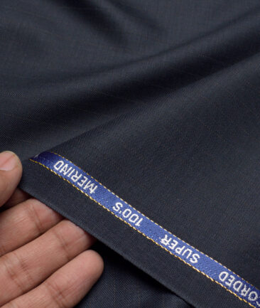 Canetti Italy Super 100's Striped 20% Merino Wool Suiting Fabric (Dark Blue)