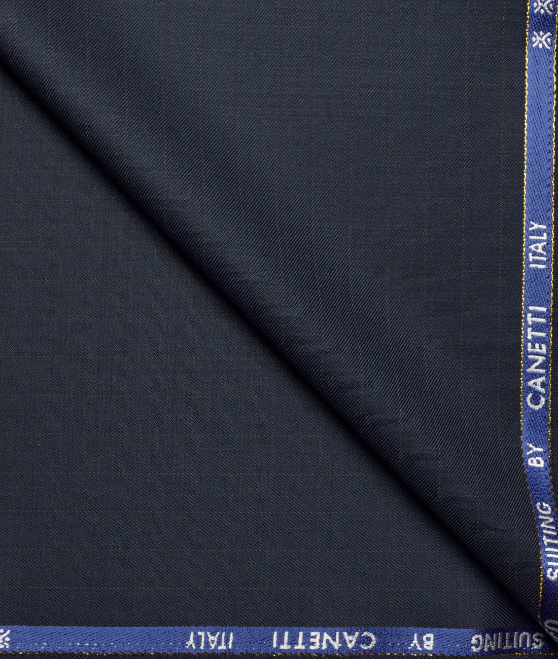Canetti Italy Super 100's Striped 20% Merino Wool Suiting Fabric (Dark Blue) Canetti Italy Super 100's Striped 20% Merino Wool Suiting Fabric (Dark Blue)