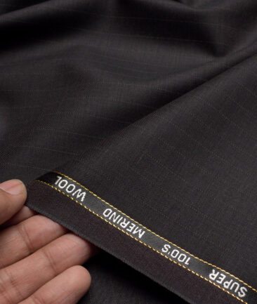 Canetti Italy Super 100's Striped 20% Merino Wool Suiting Fabric (Dark Chocolate Brown)