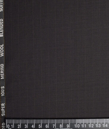 Canetti Italy Super 100's Striped 20% Merino Wool Suiting Fabric (Dark Chocolate Brown)