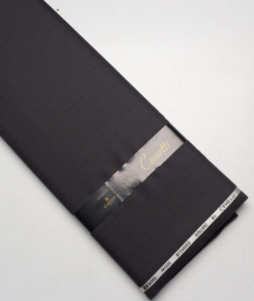 Canetti Italy Super 100's Striped 20% Merino Wool Suiting Fabric (Dark Chocolate Brown)
