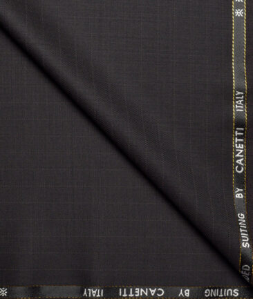 Canetti Italy Super 100's Striped 20% Merino Wool Suiting Fabric (Dark Chocolate Brown)