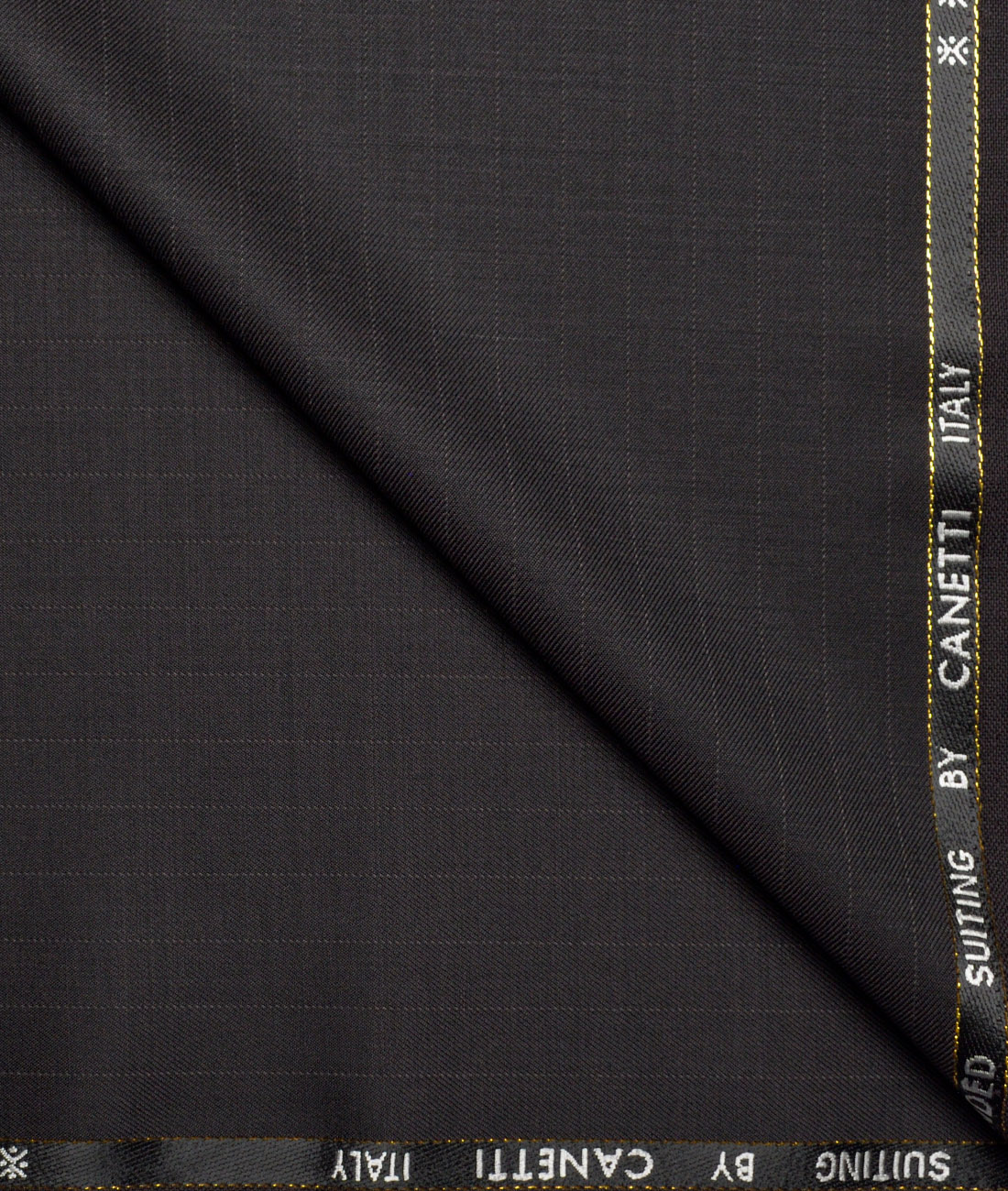 Canetti Italy Super 100's Striped 20% Merino Wool Suiting Fabric (Dark Chocolate Brown) Canetti Italy Super 100's Striped 20% Merino Wool Suiting Fabric (Dark Chocolate Brown)