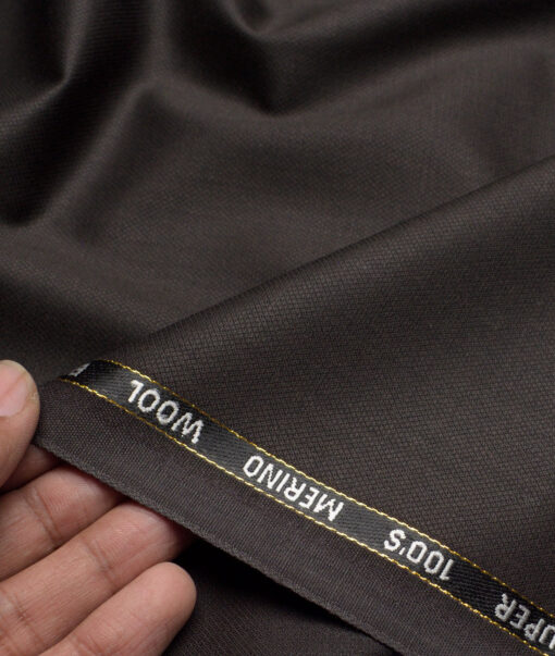 Canetti Italy Super 100's Striped 20% Merino Wool Suiting Fabric (Dark Chocolate Brown)
