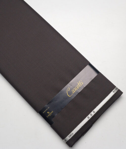Canetti Italy Super 100's Striped 20% Merino Wool Suiting Fabric (Dark Chocolate Brown)