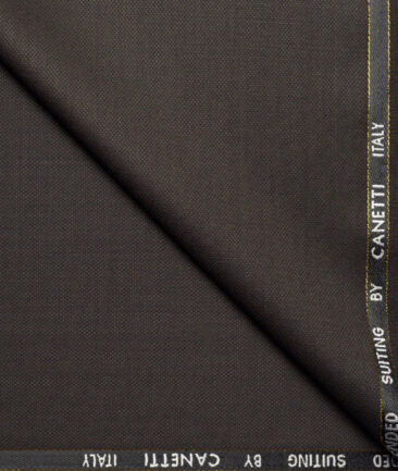 Canetti Italy Super 100's Striped 20% Merino Wool Suiting Fabric (Dark Chocolate Brown)