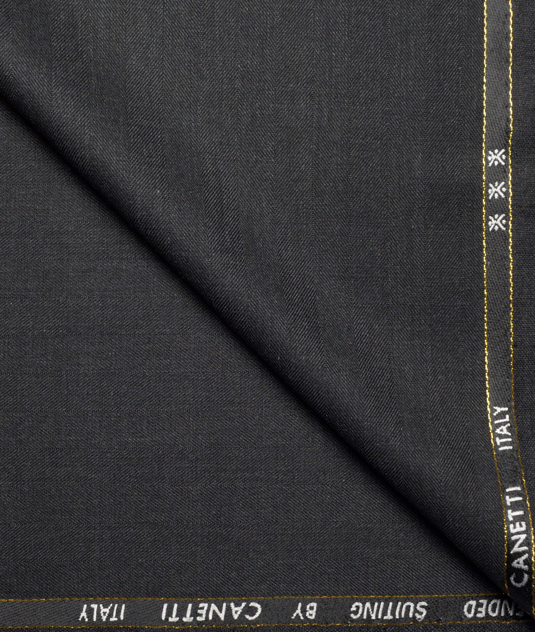 Canetti Italy Super 100's Striped 20% Merino Wool Suiting Fabric (Dark Grey) Canetti Italy Super 100's Striped 20% Merino Wool Suiting Fabric (Dark Grey)