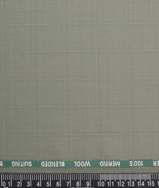 Canetti Italy Super 100's Checks 20% Merino Wool Suiting Fabric (Olive Green)