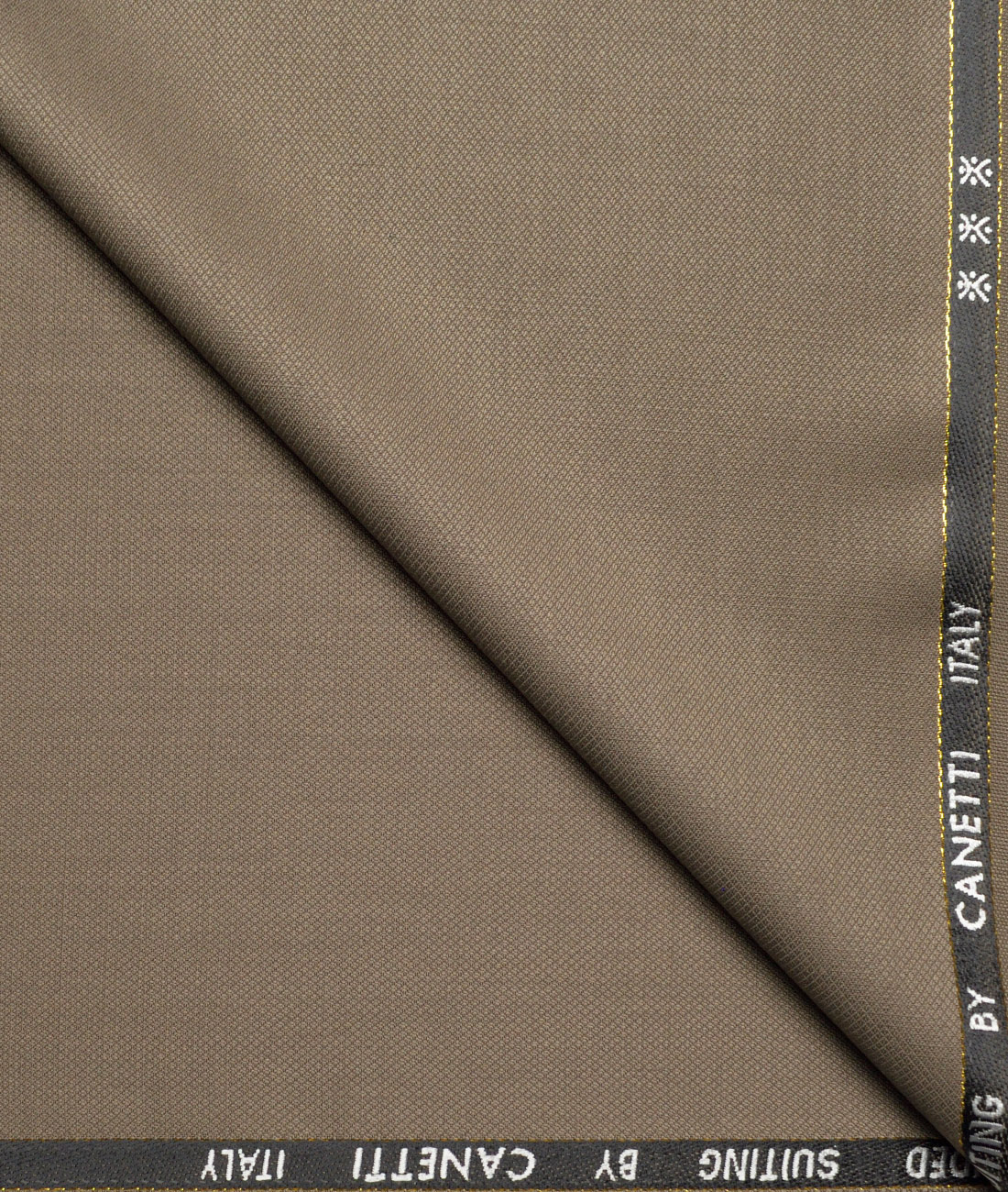 Canetti Italy Super 100's Structured 20% Merino Wool Suiting Fabric (Sand Dune Brown) Canetti Italy Super 100's Structured 20% Merino Wool Suiting Fabric (Sand Dune Brown)