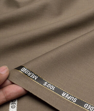 Canetti Italy Super 100's Structured 20% Merino Wool Suiting Fabric (Sand Dune Brown)