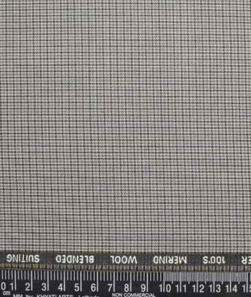 Canetti Italy Super 100's Checks 20% Merino Wool Suiting Fabric (White and Black)