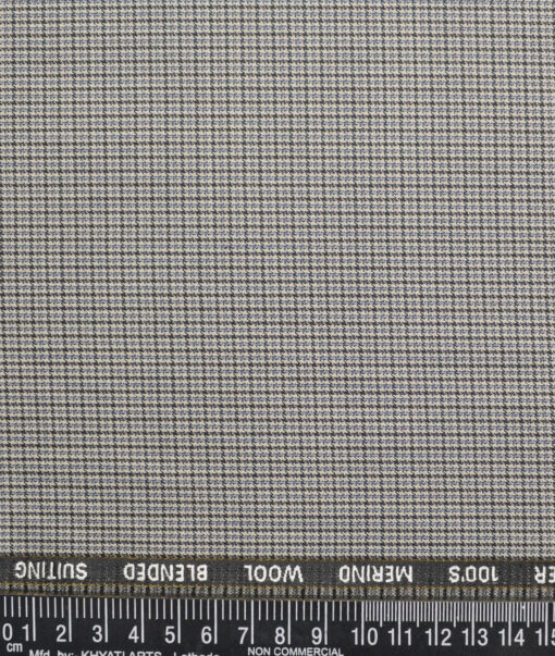 Canetti Italy Super 100's Checks 20% Merino Wool Suiting Fabric (White and Black)