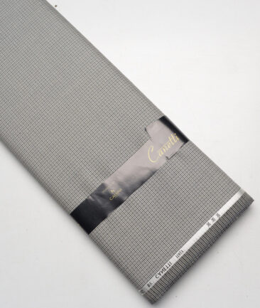 Canetti Italy Super 100's Checks 20% Merino Wool Suiting Fabric (White and Black)