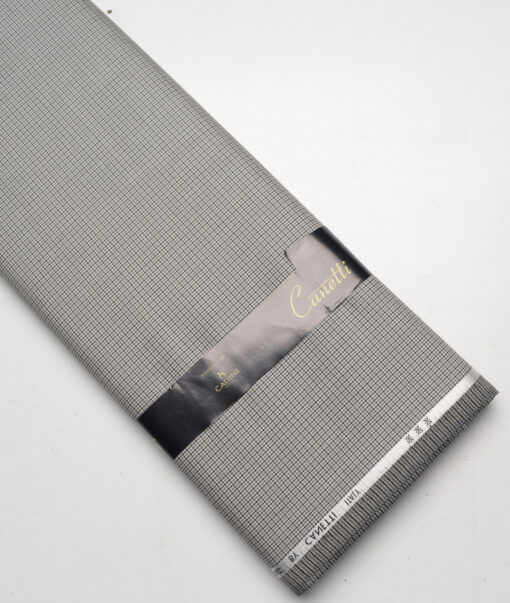 Canetti Italy Super 100's Checks 20% Merino Wool Suiting Fabric (White and Black)