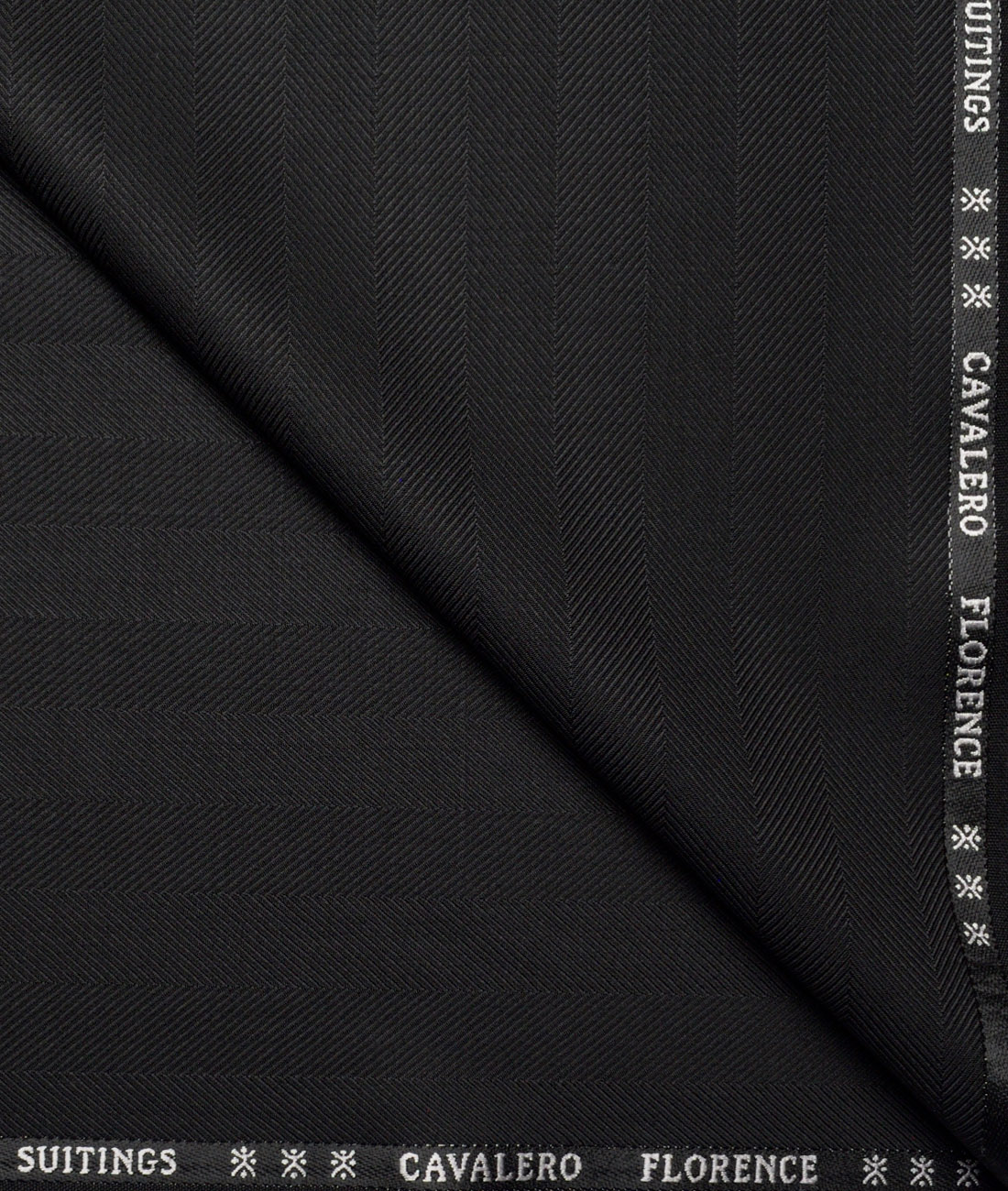 Cavalero Italy Super 120's Striped 30% Wool Suiting Fabric (Black) Cavalero Italy Super 120's Striped 30% Wool Suiting Fabric (Black)
