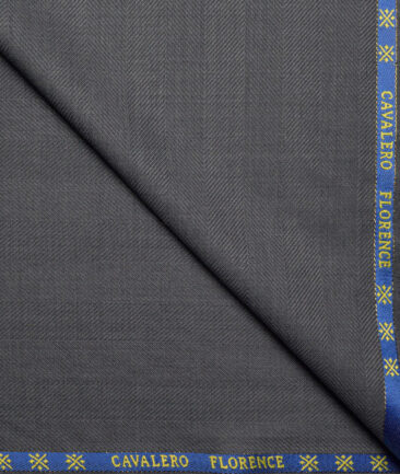 Cavalero Italy Super 120's Striped 30% Wool Suiting Fabric (Grey)