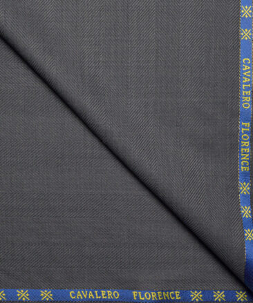Cavalero Italy Super 120's Striped 30% Wool Suiting Fabric (Grey)