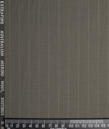Cavalero Italy Super 120's Striped 30% Wool Suiting Fabric (Hemlock Green)