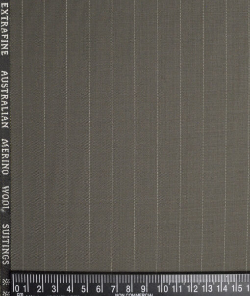Cavalero Italy Super 120's Striped 30% Wool Suiting Fabric (Hemlock Green)
