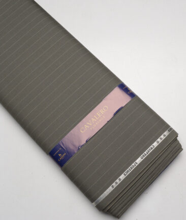 Cavalero Italy Super 120's Striped 30% Wool Suiting Fabric (Hemlock Green)