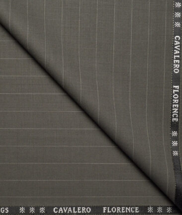 Cavalero Italy Super 120's Striped 30% Wool Suiting Fabric (Hemlock Green)