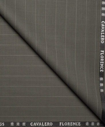 Cavalero Italy Super 120's Striped 30% Wool Suiting Fabric (Hemlock Green)