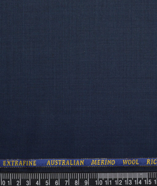Cavalero Italy Super 120's Checks 60% Wool Suiting Fabric (Dark Blue)