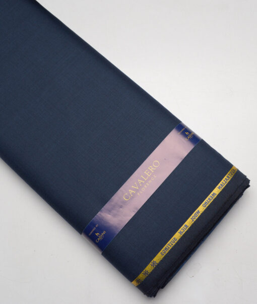 Cavalero Italy Super 120's Checks 60% Wool Suiting Fabric (Dark Blue)